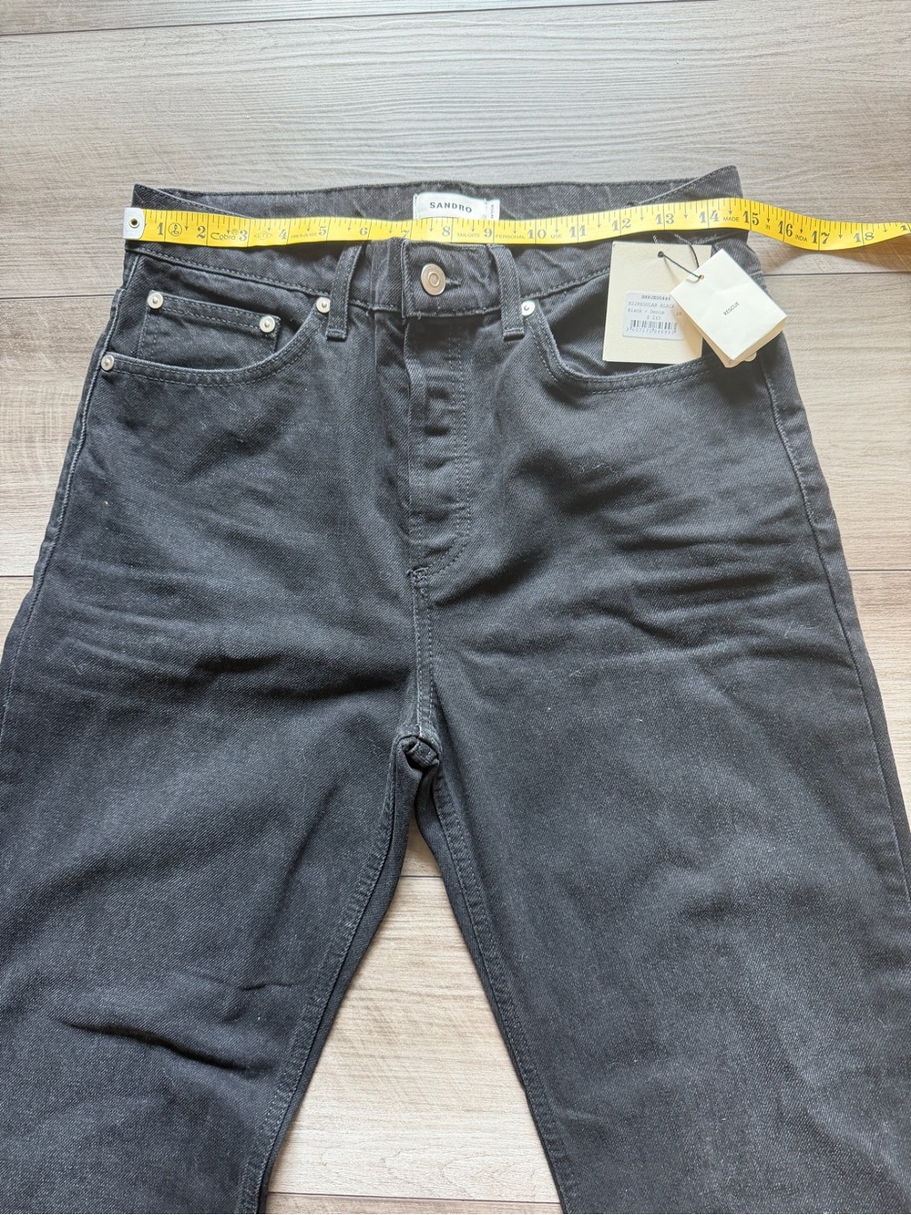SANDRO Black Straight Jeans 27 - Picture 7 of 8